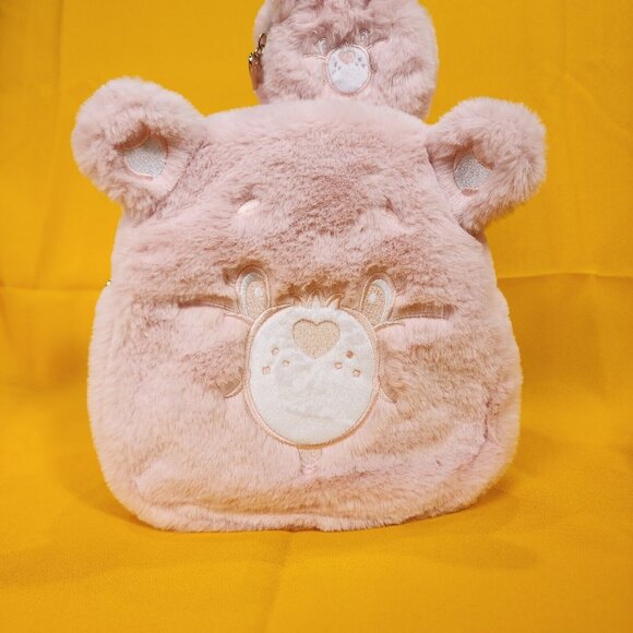 Care Bears Skinny Dip Pale Pink Plush Furry Cosplay Mini Backpack Coin Bag Set main image 12